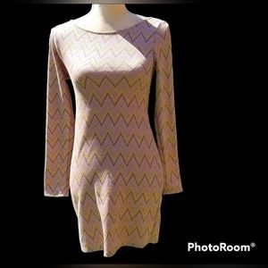 Everly long sleeve chevron bodycon mini dress